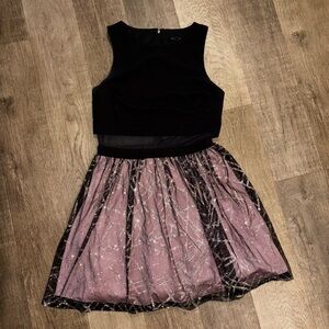 Black and Pink Sleeveless Dress